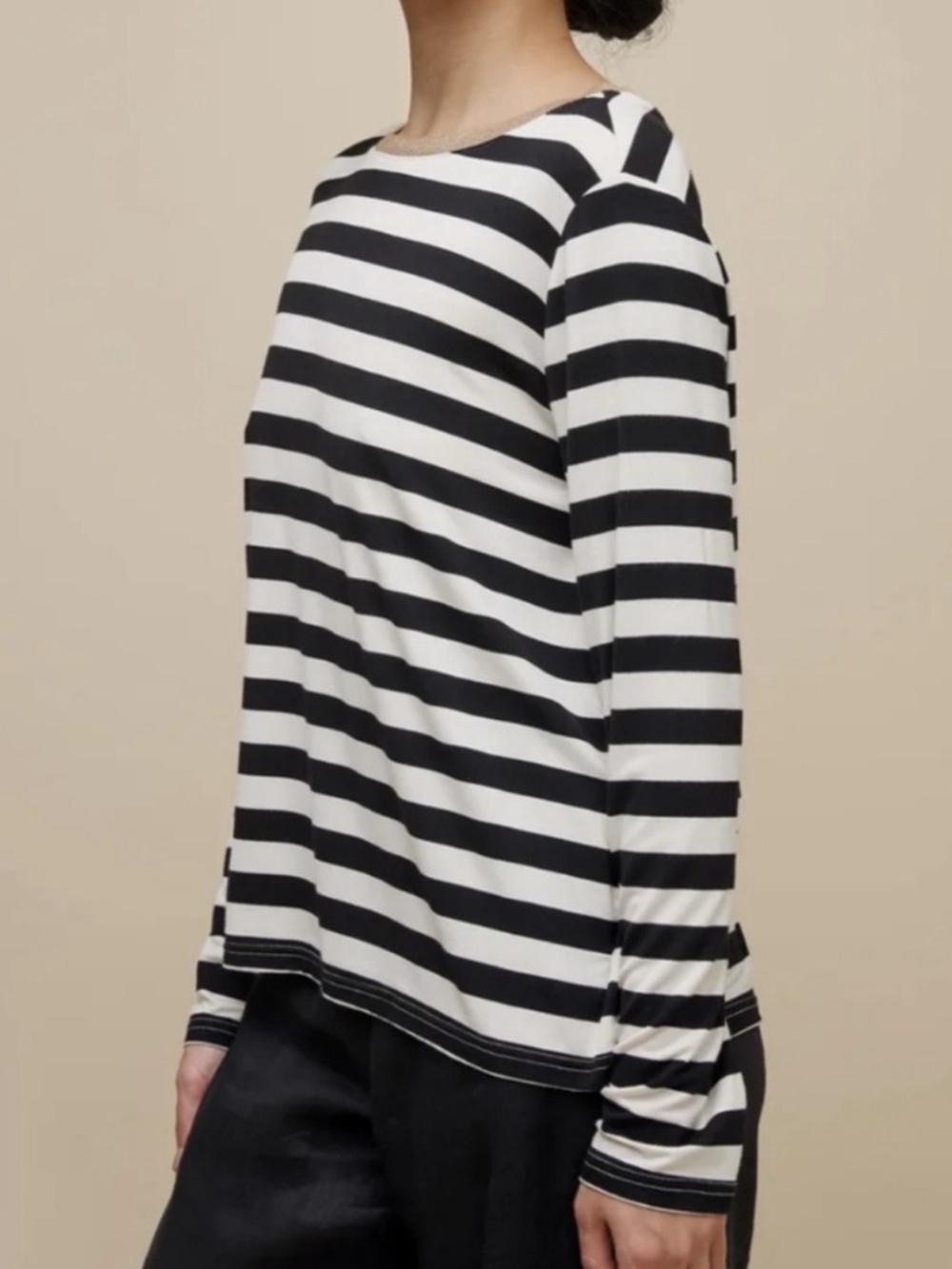 UCHUU Montreal Chic nautical stripe Long Sleeve Top size medium M-L